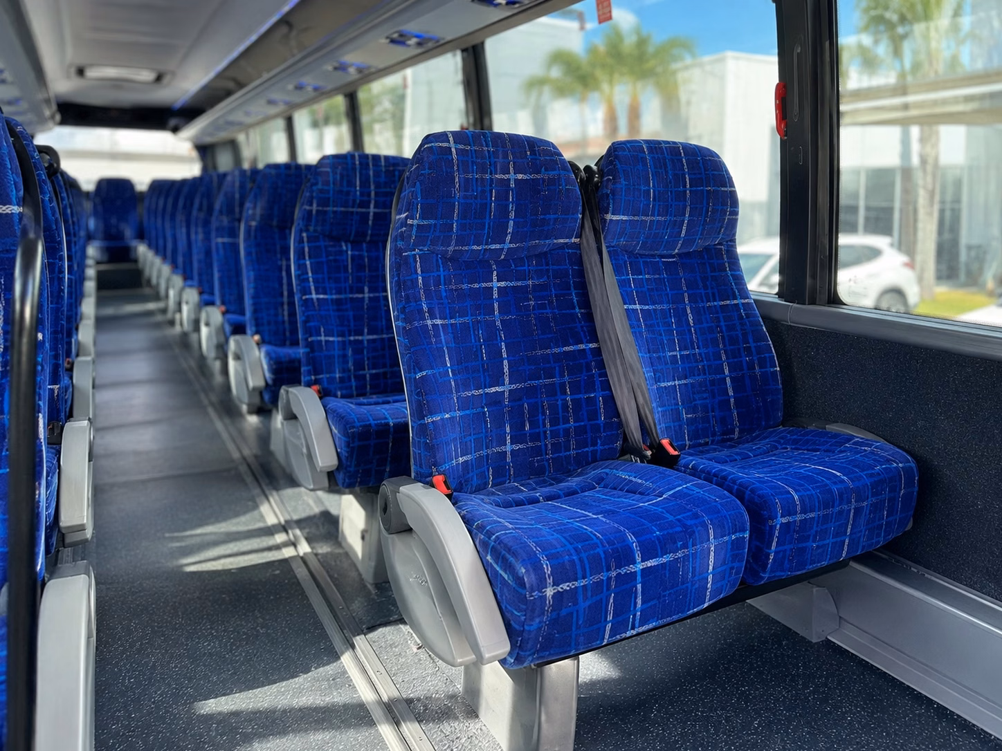 56 passenger charter bus inside